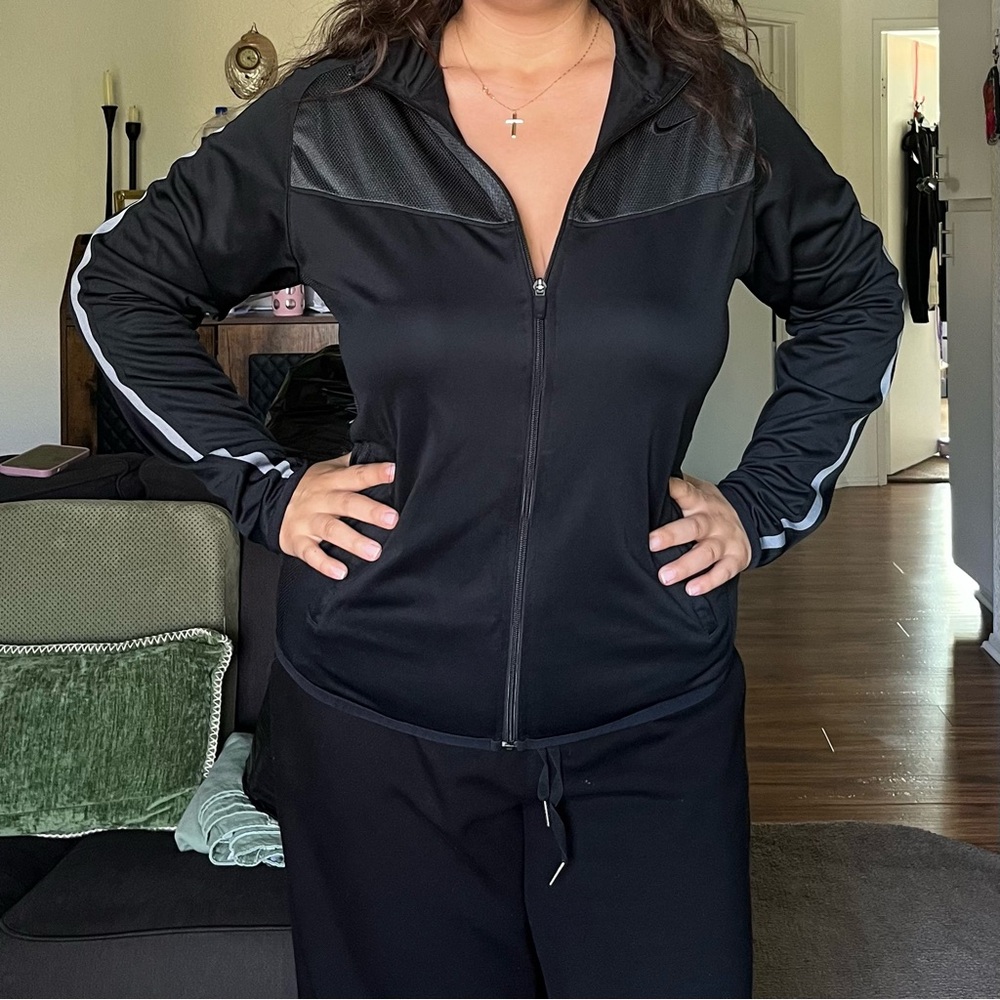 Nike Women's Black and Gray Track Jacket